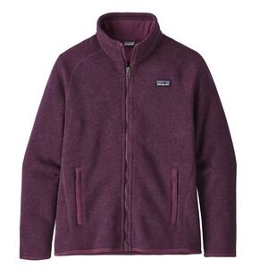 Patagonia Better Sweater Full Zip Jacket Girls Dark Purple Heathered Fleece L